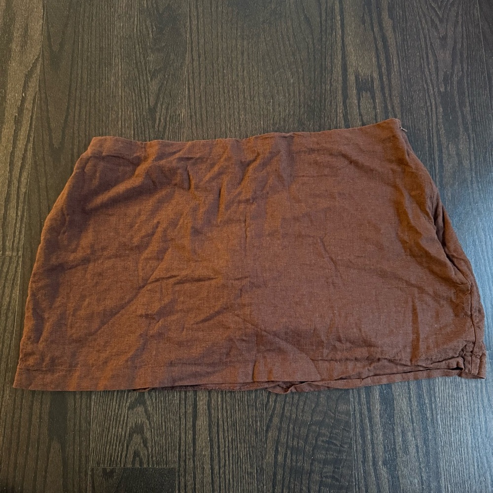 Abercrombie & Fitch Brown Linen Mini Skirt with Liner